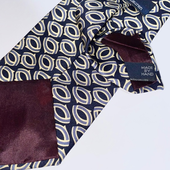Vintage Polo by Ralph Lauren Mens 100% Silk Necktie Made by Hand USA Tie - Picture 4 of 6